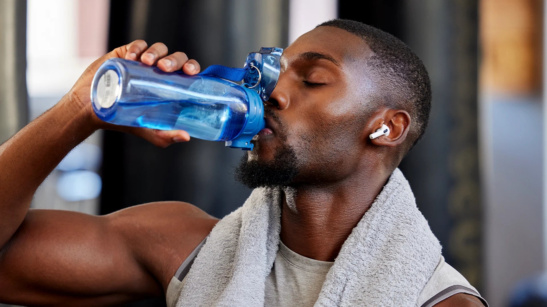 Man drinking electrolytes